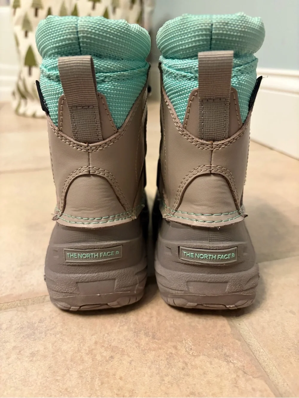 The North Face Kids Mint and Gray Snow Boots